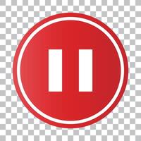 Red pause button icon vector