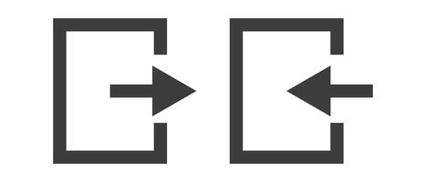 Set of login and logout icons. vector