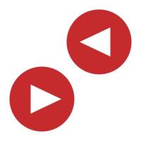 Set of red play button icons. vector