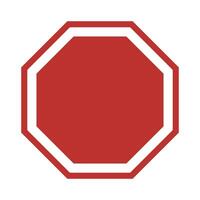 Octagonal red sign icon. vector