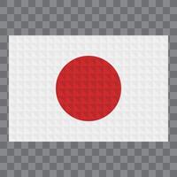 Japanese flag icon consisting of blocks, isolated on transparent background. vector