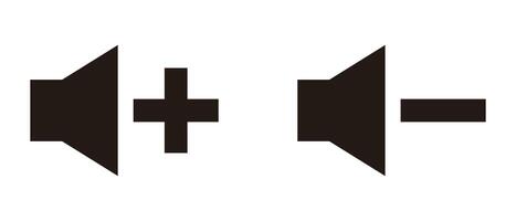 Button to turn up the volume and an icon to turn down the volume. vector