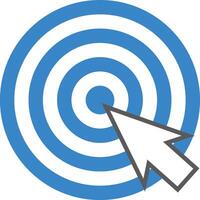 Blue icon with mouse cursor. vector