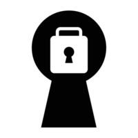 Lock in a black keyhole. vector