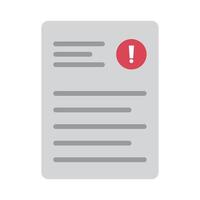 Warning document. Virus infection file. vector