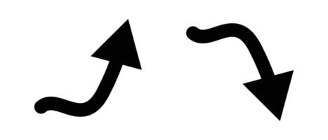 Set of icons with up and down arrows. vector