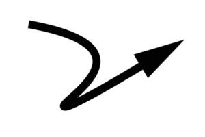 Silhouette icon of an ascending arrow. vector