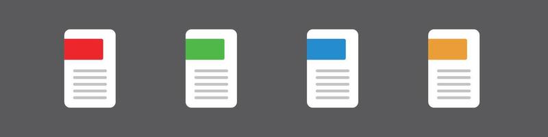 Set of file icons isolated on a black background. vector