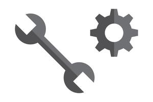 Set of wrench and gear icons. Setting and system. vector