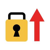 Improving security tolerance. Lock icon. vector
