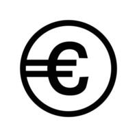 Circle Euro coin icon vector