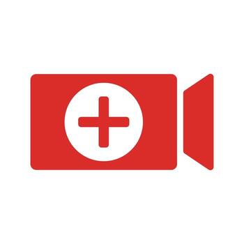 Add Movie button. Movie camera icon. vector