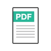 PDF file. Electronic data. Electronic document. vector