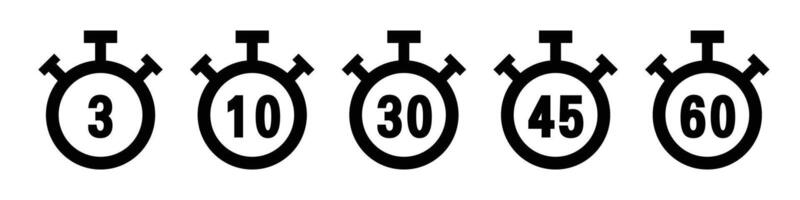 Timer icon set. Stopwatch icon set. vector