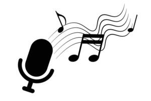 Stylish design that looks like a musical staff with notes coming out of the microphone vector