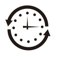 Rotating arrow and clock icons vector