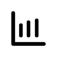 Bar graph silhouette icon. vector