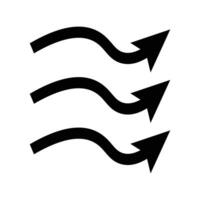 An icon of three arrows in a row. vector