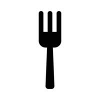 Simple fork silhouette icon. vector