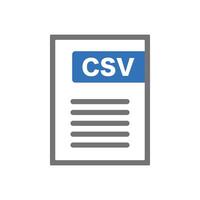 CSV file icon. CSV used for export and import. vector