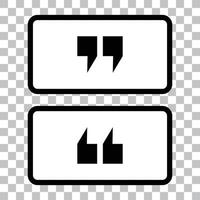 Box icon with double quotation marks. vector
