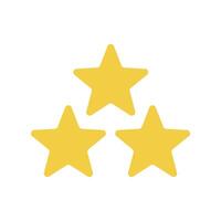 Three yellow stars icon. vector