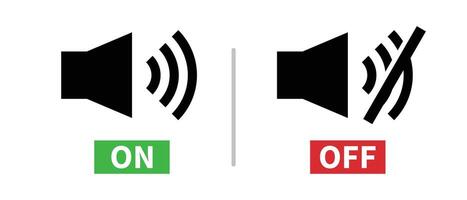 Sound ON button and sound OFF button. vector