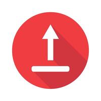 Modern red upload icon. vector