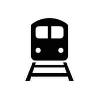 Train and rail silhouette icon. vector