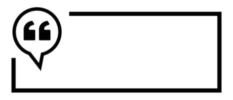 Square box with double quotation callout and copy space. vector