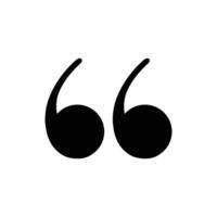 Simple silhouette icon for quotation marks. vector