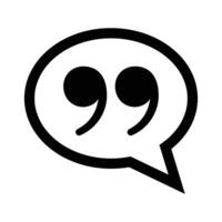 Quotation speech balloon icon. Double quotation marks. vector