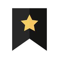 Bookmark icon with a star. Favorite label. vector
