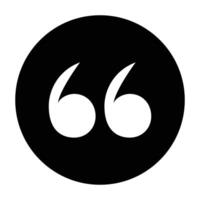 Round double-quote icon. vector