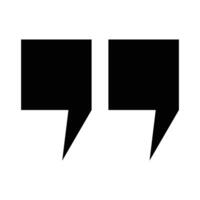 Double quotation silhouette icon. vector