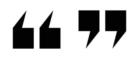 Black double quotation icon set. vector