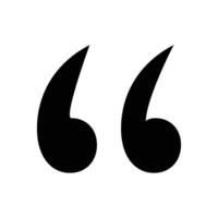 Simple silhouette icon for quotation marks. vector