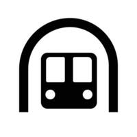 Silhouette icon of a tunnel and a train. vector