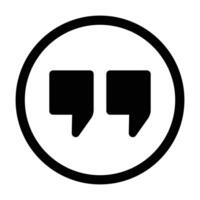 Double quotation icon in a round circle. vector