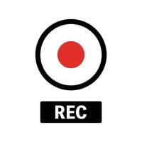 Rec button. Recording sign. vector