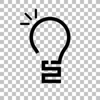 Light bulb icon with a unique design. vector