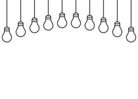 Bulb light hanging, decorative lamp, line icon. Lightbulb symbol as idea concept sign. Lamp simple outline illustration vector