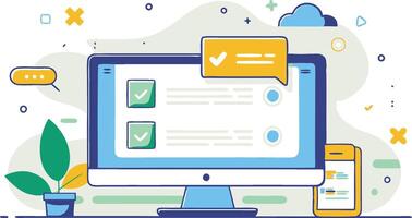 Checklist for customer feedback or choice, customers opinion or comment, questionnaire survey vector