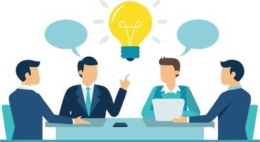 Effective communication, meeting discussion or conversation solution vector