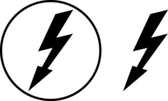 Lightning is a symbol of electrical energy. A symbol of energy and thunder. The lightning sign in the circle. The lightning bolt icon. Icons for infographics. vector