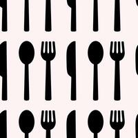 Seamless pattern of cutlery, fork, spoon, knife. seamless background, used for menus, web pages, design, wallpapers. Stock illustration vector