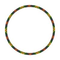 Circle borders and frames . Round border pattern geometric vintage frame design. Scottish tartan plaid fabric texture. Template for gift card, collage, scrapbook or photo album and portrait. vector
