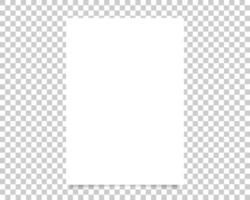 paper format A4 size with realistic shadow. White blank page isolated on background. Mock up template. vector