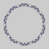 Circle borders and frames . Round border pattern geometric vintage frame design. Scottish tartan plaid fabric texture. Template for gift card, collage, scrapbook or photo album and portrait. vector