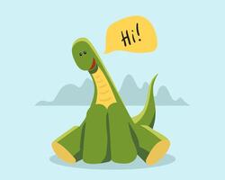 Cute dinosaur in cartoon style. children's illustration for printing on clothes or a web magazine. vector